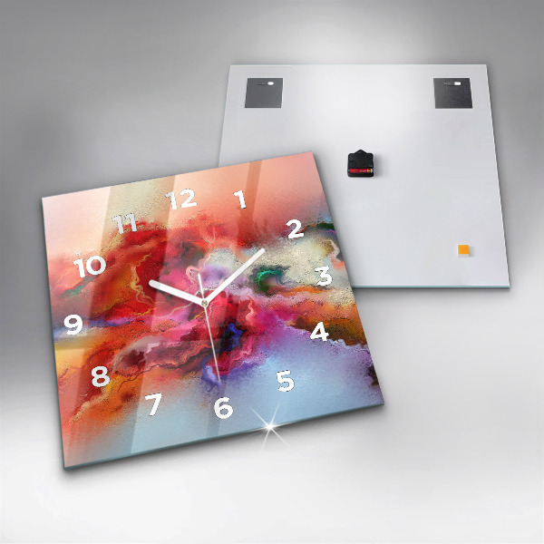 Reloj de pared cuadrado Pintura derramada