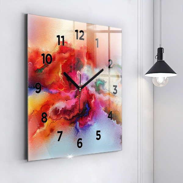 Reloj de pared cuadrado Pintura derramada