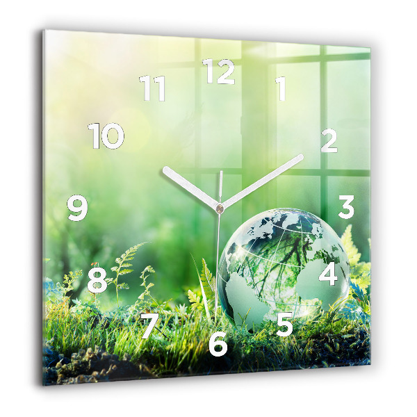 Reloj de pared cuadrado Globo terráqueo