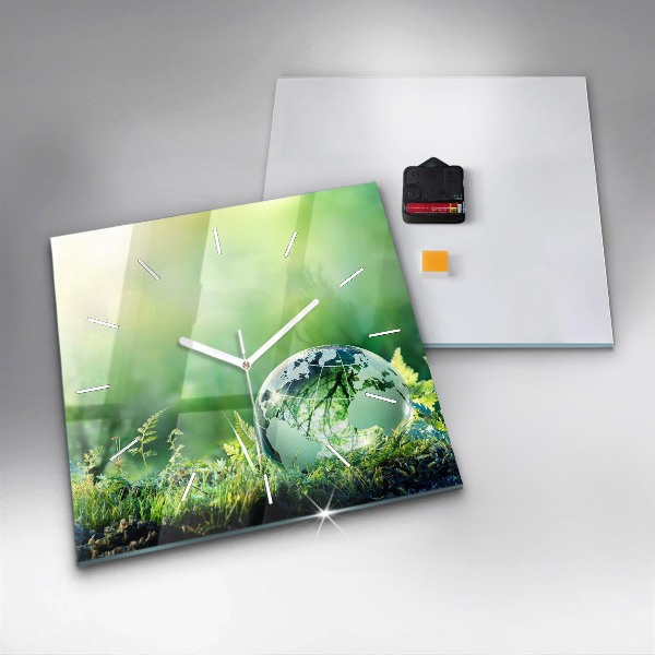 Reloj de pared cuadrado Globo terráqueo