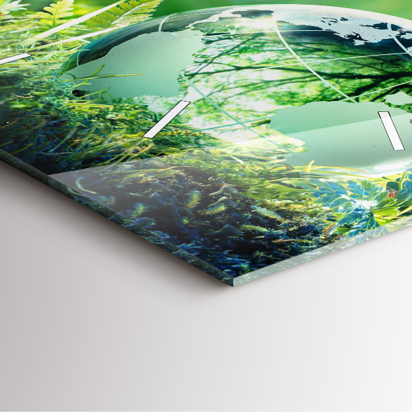 Reloj de pared cuadrado Globo terráqueo