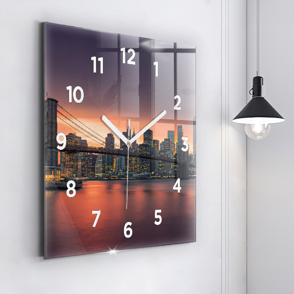 Reloj de pared cuadrado East River de Nueva York