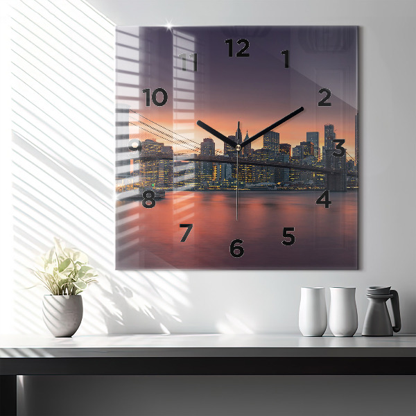 Reloj de pared cuadrado East River de Nueva York