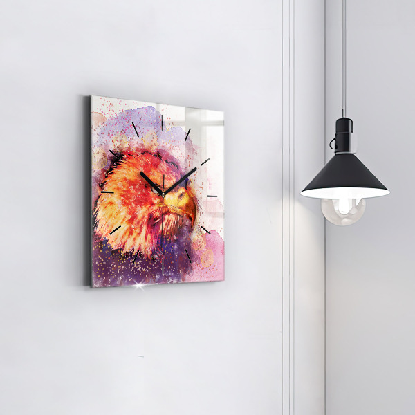 Reloj cuadrado Águila en acuarela