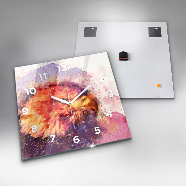 Reloj cuadrado Águila en acuarela