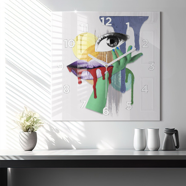 Reloj cuadrado Collage surrealista