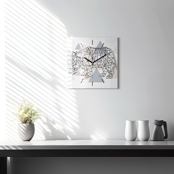 Reloj de pared cuadrado Patrón geométrico