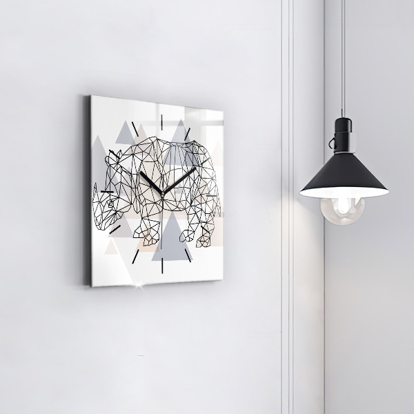 Reloj de pared cuadrado Patrón geométrico
