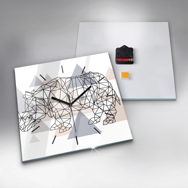 Reloj de pared cuadrado Patrón geométrico