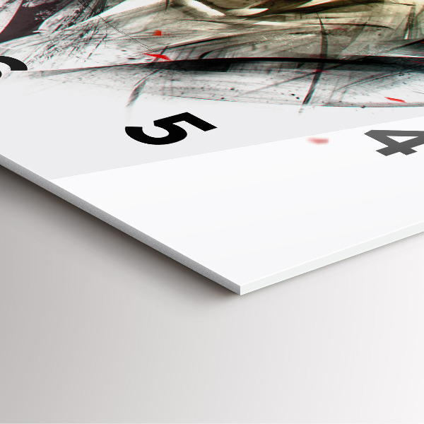 Reloj de pared cuadrado Retrato dibujado de un lobo