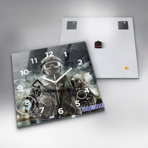 Reloj cuadrado Soldado con pistola