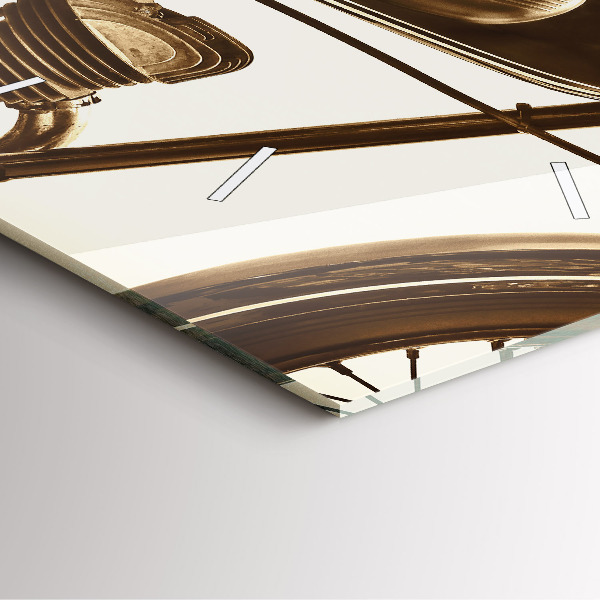 Reloj de pared cuadrado Sepia moto Vintage