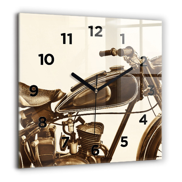 Reloj de pared cuadrado Sepia moto Vintage