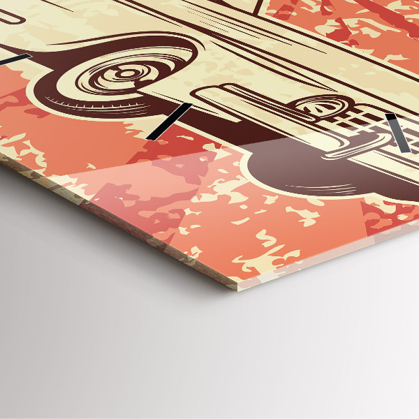 Reloj de pared cuadrado Auto retro vintage