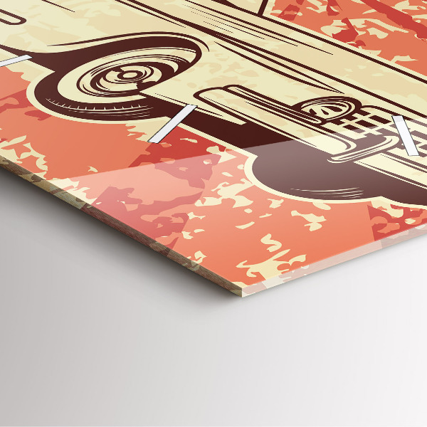 Reloj de pared cuadrado Auto retro vintage