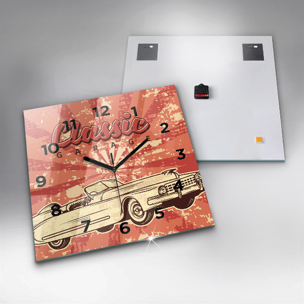 Reloj de pared cuadrado Auto retro vintage
