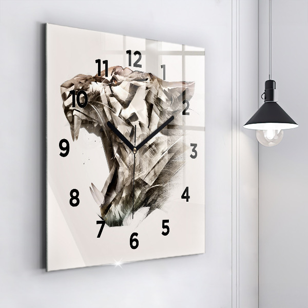 Reloj de pared cuadrado Retrato pintado de un tigre