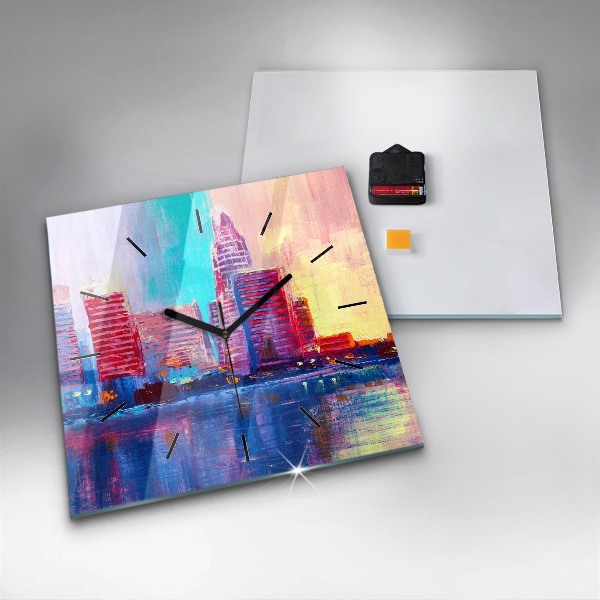 Reloj cuadrado Abstracto de rascacielos