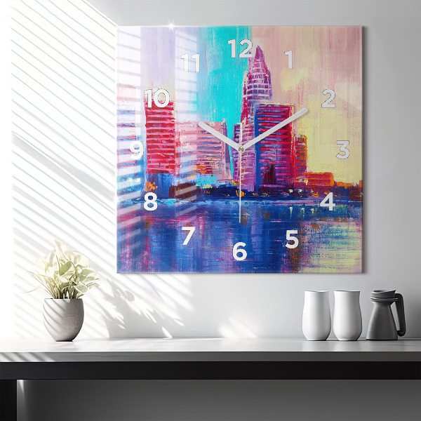 Reloj cuadrado Abstracto de rascacielos