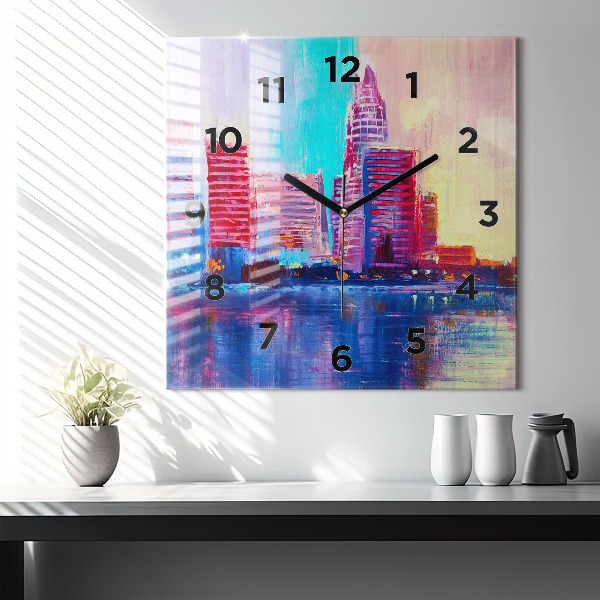 Reloj cuadrado Abstracto de rascacielos