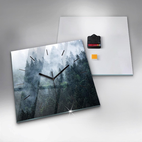 Reloj cuadrado Paisaje montañoso brumoso
