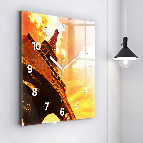 Reloj de pared cuadrado Torre Eiffel en París