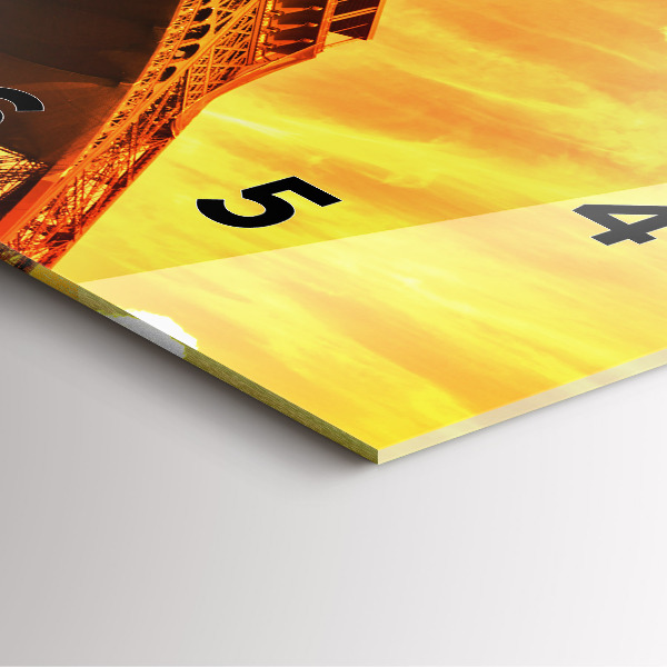 Reloj de pared cuadrado Torre Eiffel en París