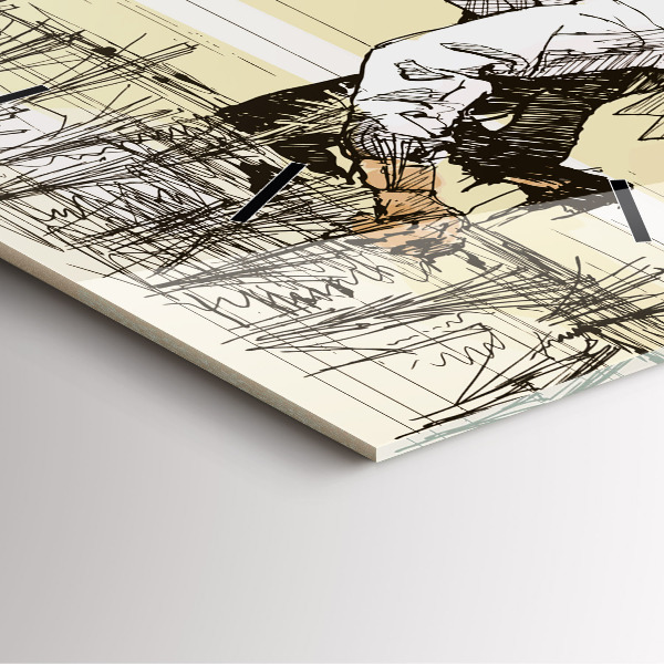 Reloj de pared cuadrado Mujer recogiendo arroz