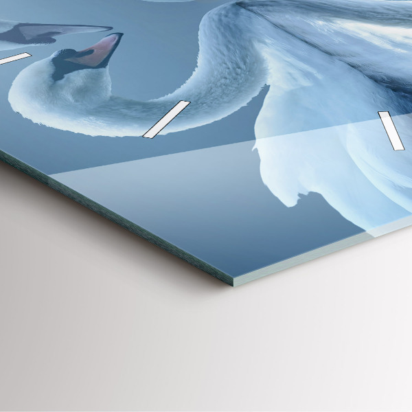 Reloj cuadrado Cisnes en el corazón