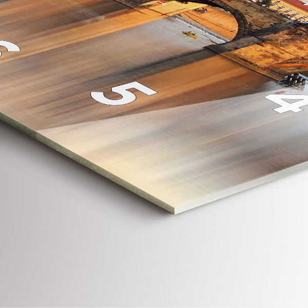 Reloj de pared cuadrado Panorama sobre un río