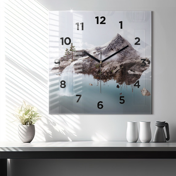 Reloj de pared cuadrado Cascada isla voladora