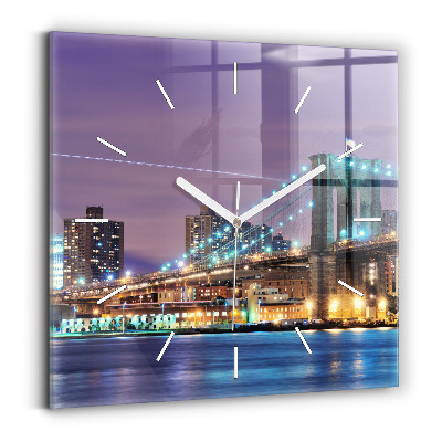 Reloj de pared cuadrado Puente de Brooklyn y East River