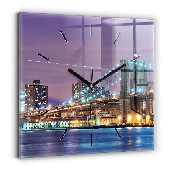 Reloj de pared cuadrado Puente de Brooklyn y East River