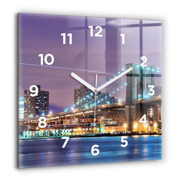 Reloj de pared cuadrado Puente de Brooklyn y East River