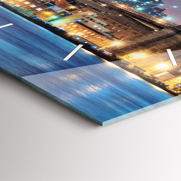 Reloj de pared cuadrado Puente de Brooklyn y East River