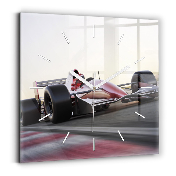 Reloj de pared cuadrado Coche de carreras deportivo