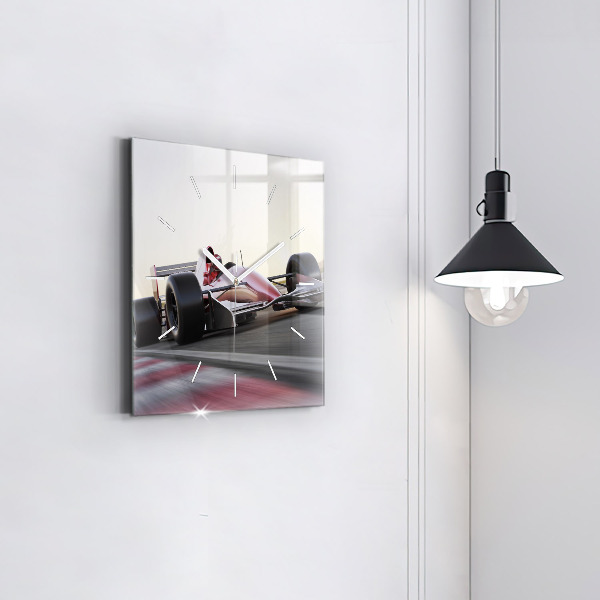 Reloj de pared cuadrado Coche de carreras deportivo