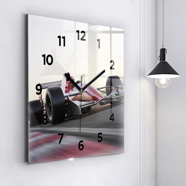Reloj de pared cuadrado Coche de carreras deportivo