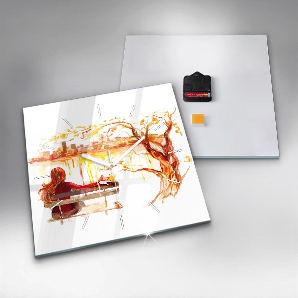 Reloj cuadrado Paisaje otoñal