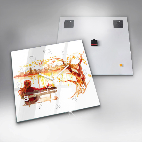 Reloj cuadrado Paisaje otoñal