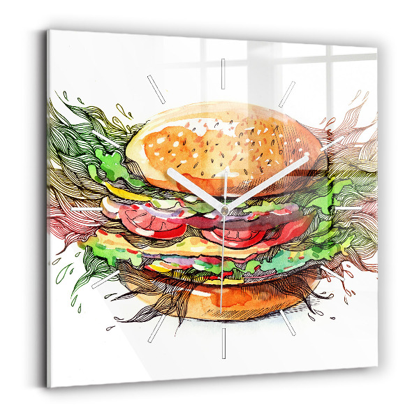 Reloj cuadrado Hamburguesa de queso XXL