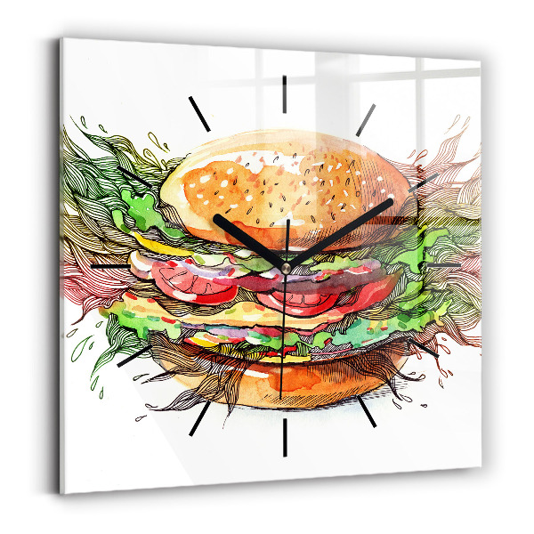 Reloj cuadrado Hamburguesa de queso XXL