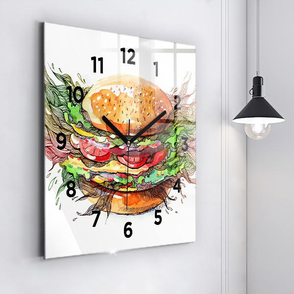 Reloj cuadrado Hamburguesa de queso XXL