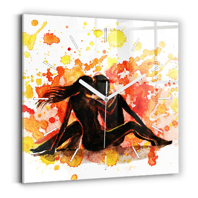 Reloj cuadrado Amor y una pareja de enamorados