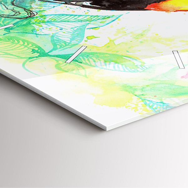 Reloj de pared cuadrado Tucán en la hierba