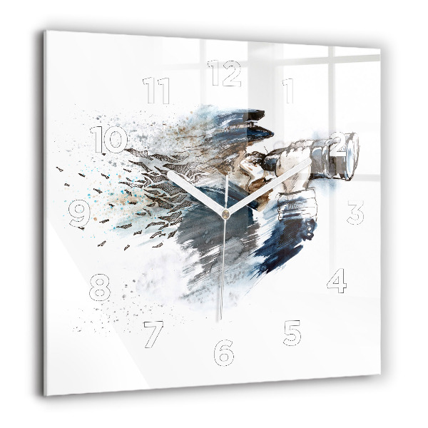 Reloj de pared cuadrado Capitán de barco con prismáticos