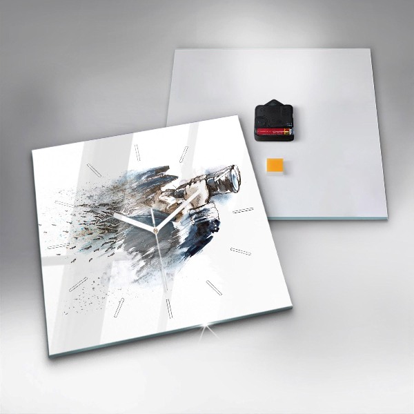 Reloj de pared cuadrado Capitán de barco con prismáticos