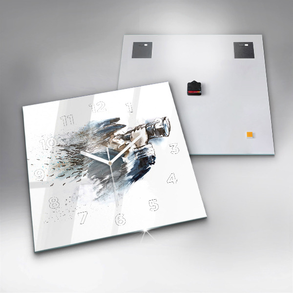 Reloj de pared cuadrado Capitán de barco con prismáticos