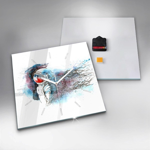 Reloj cuadrado Astronauta abstracto