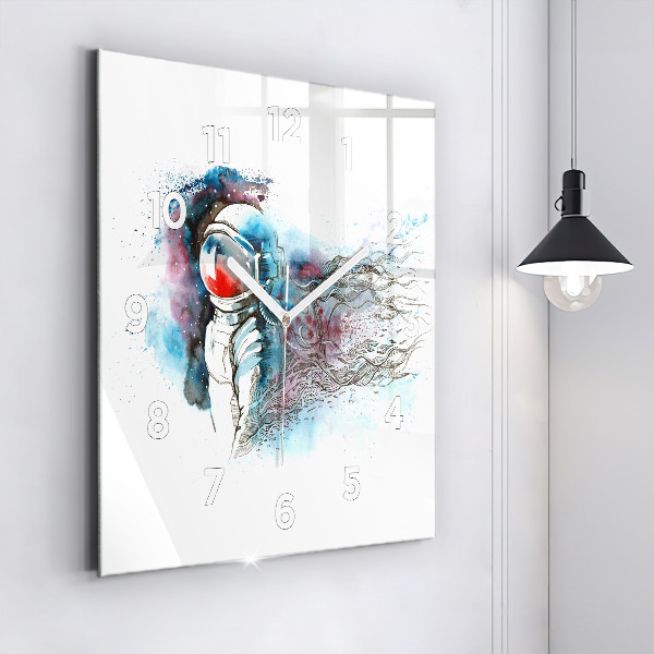 Reloj cuadrado Astronauta abstracto